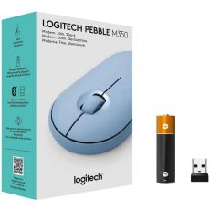 Мышь Logitech Pebble M350 оптическая, беспроводная, USB, синий [910-005719]