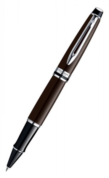 Ручка роллер WATERMAN Expert 3 (S0952260) Deep Brown CT (F) чернила: черный блестящий хром