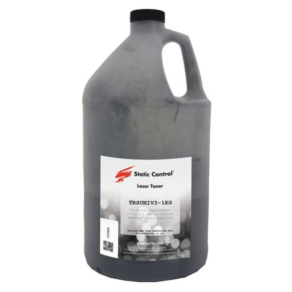 Тонер для картриджа Static Control TRSUNIV3-1KG, для Samsung ML2160/SCX3400/M2020/M2070, черный, 1000грамм, флакон